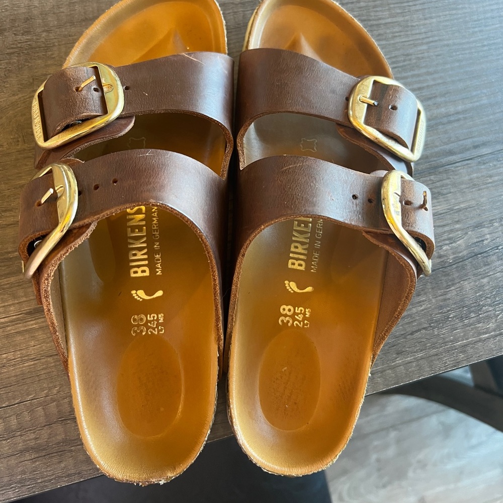 Birkenstock Oiled Leathered 2 strap sandals